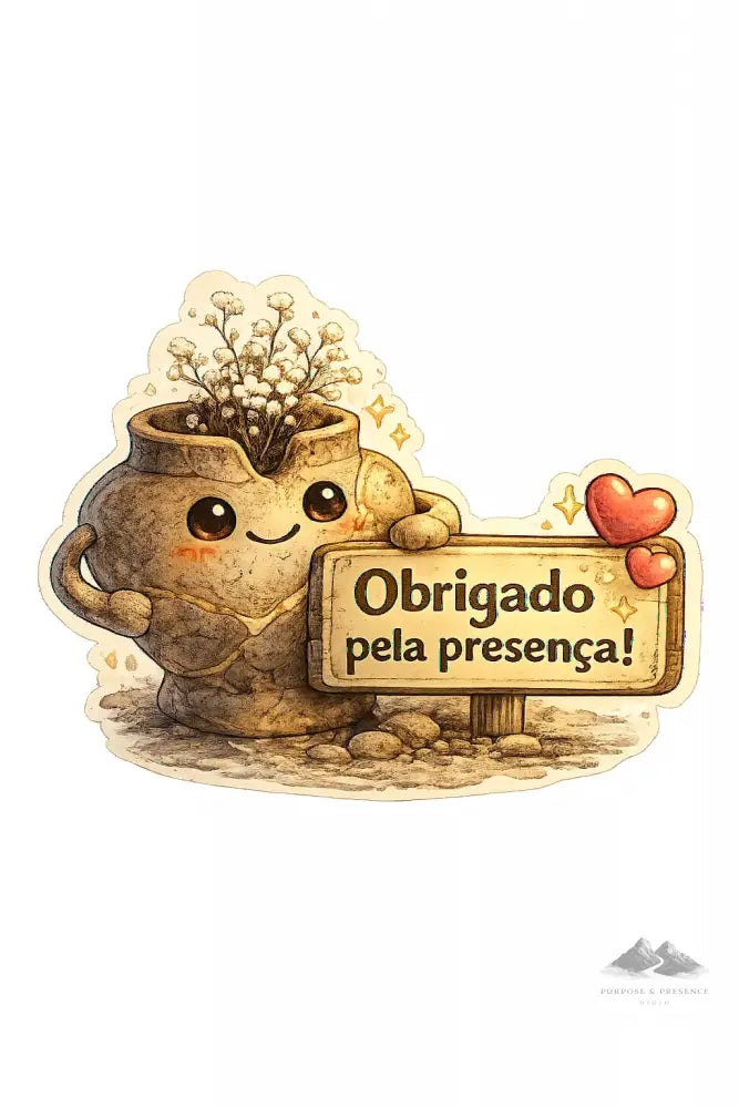 Adesivo - Cerâmica - Obrigado pela Presença Adesivo