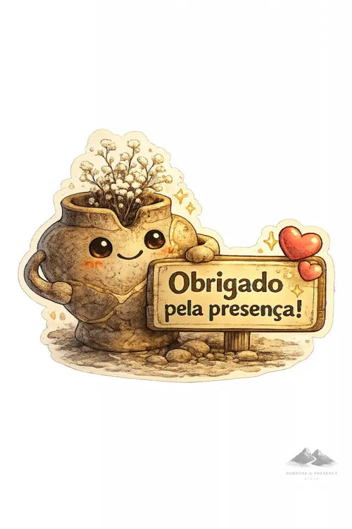Adesivo - Cerâmica - Obrigado pela Presença Adesivo