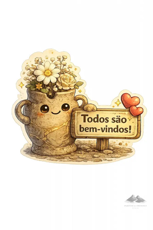 Adesivo - Cerâmica - Todos são bem-vindos Adesivo
