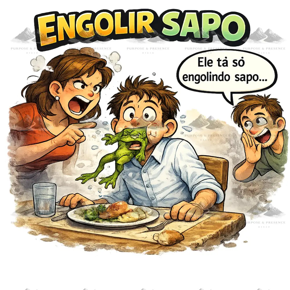 Adesivo - Expressão Brasileira - Engolir Sapo Adesivo