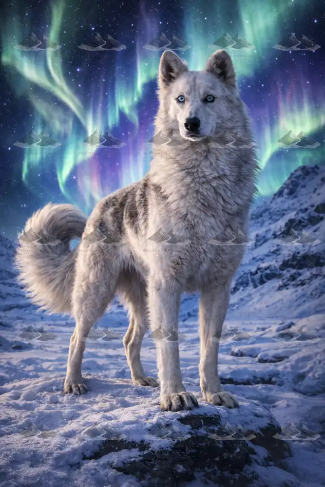 Aurora Tundra Hound/Cão da Tundra Aurora/Sabueso de la Tundra Aurora Digital Artwork
