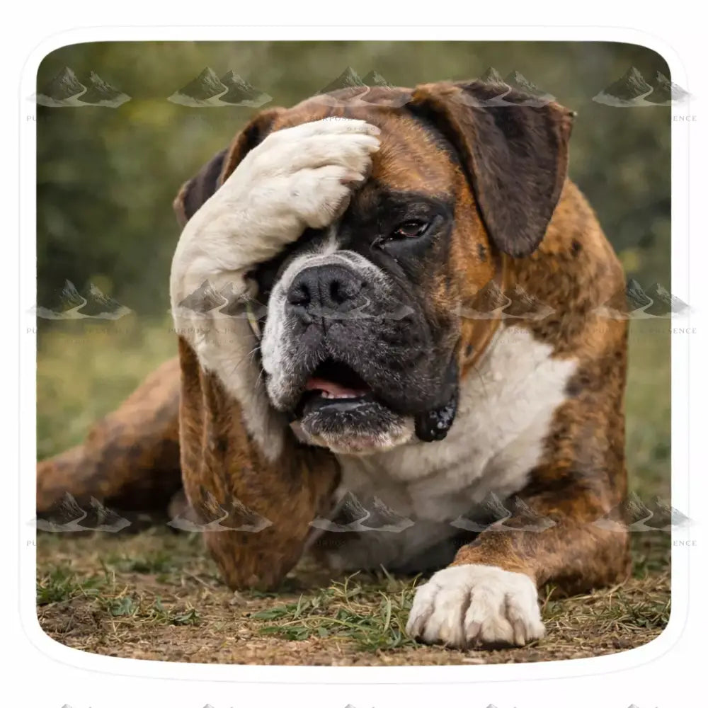 Boxer Face Palm Candid Creatures Sticker Sticker