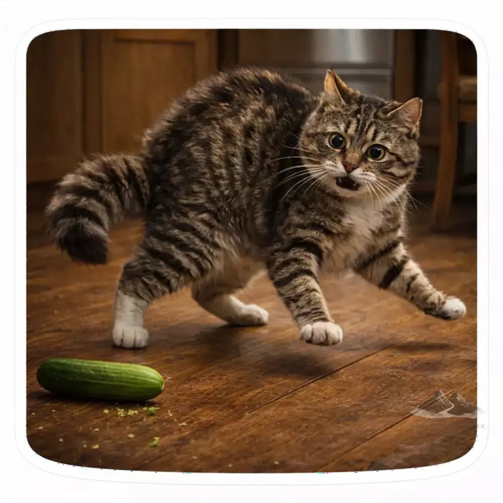 Cat vs. Cucumber Candid Creatures Sticker - Purpose And Presence Digio
