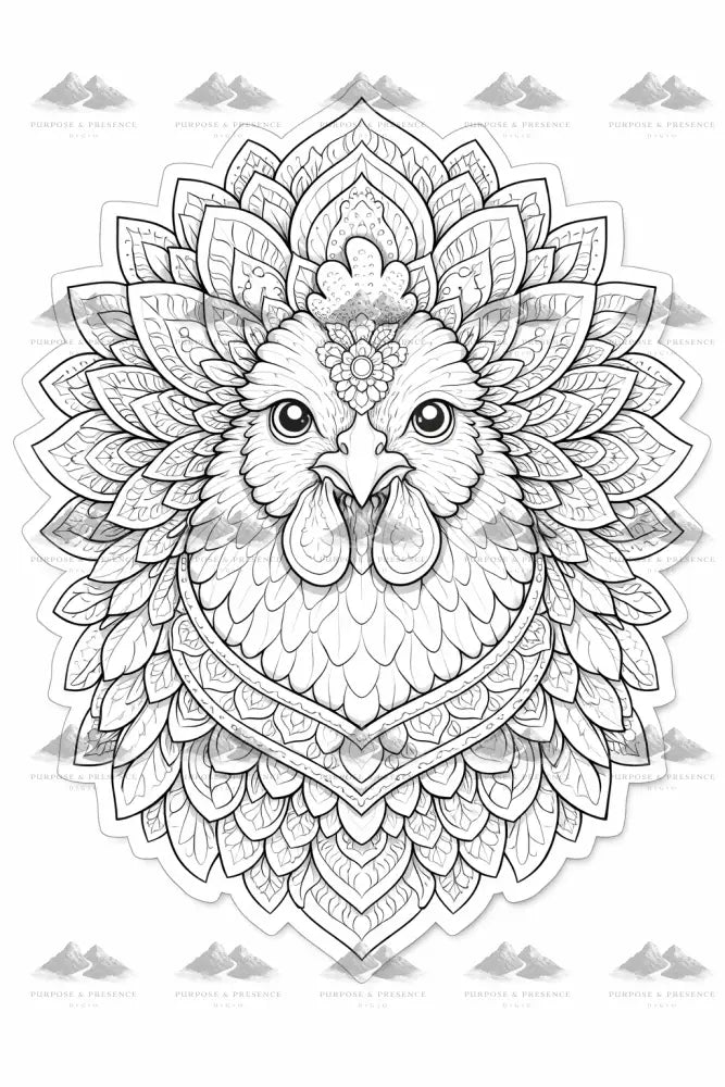 Chicken Mandimal, Coloring Page Digital Coloring Page