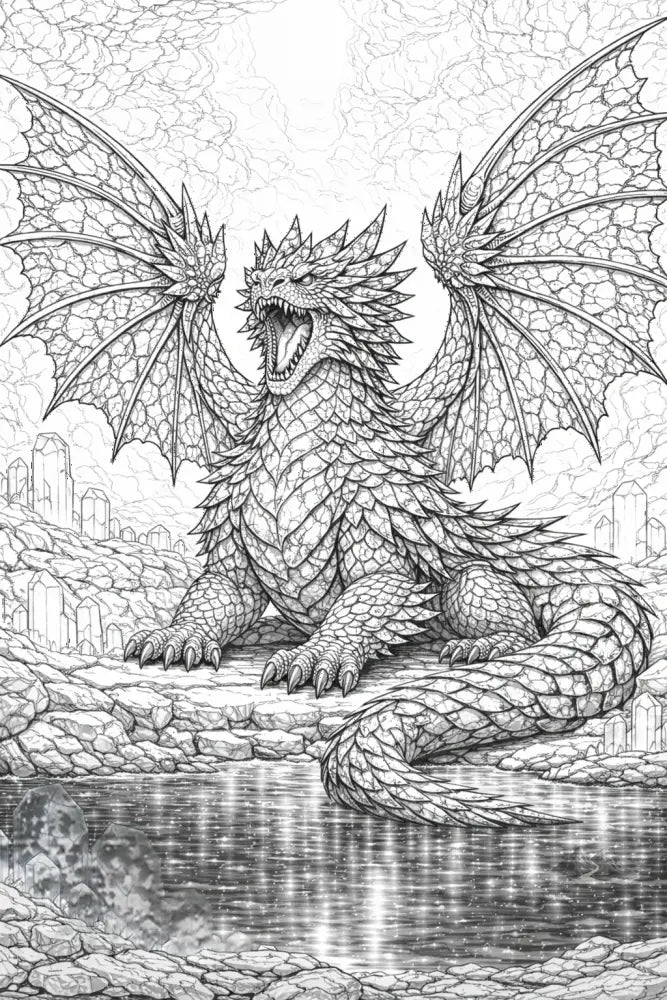 Chromalith — Shardscale Sovereign Coloring Page - Purpose And Presence Digio