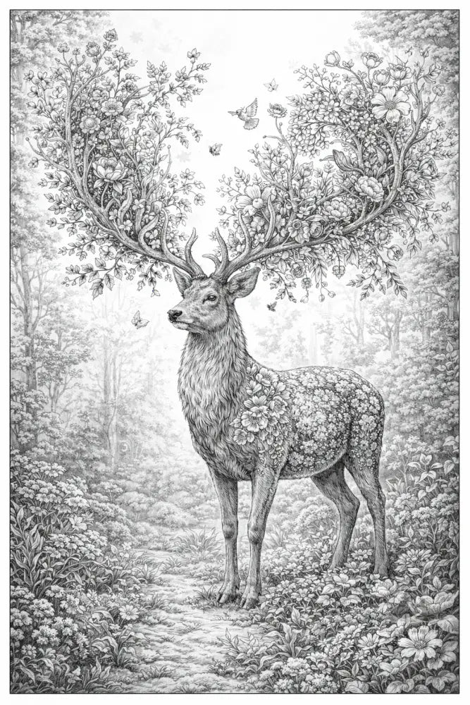 Deer Botanimal — Coloring Page - Purpose And Presence Digio