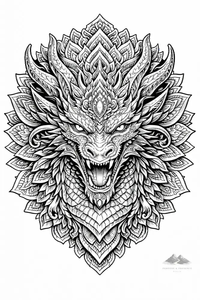 Dragon Mandimal 01 — Coloring Page - Purpose And Presence Digio