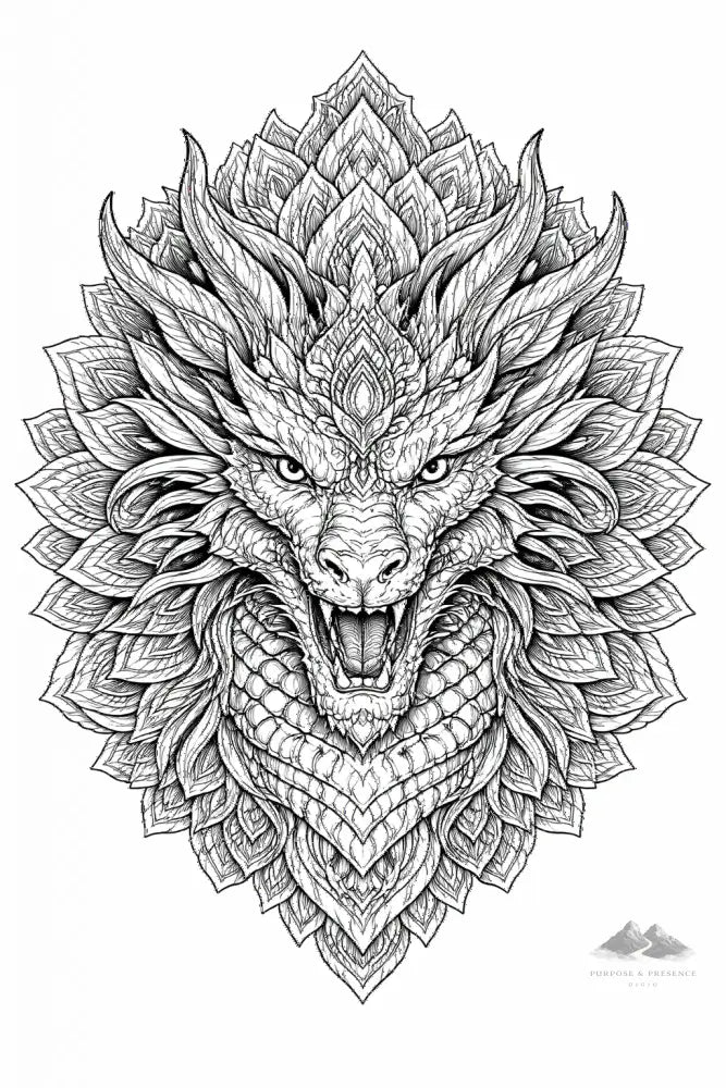 Dragon Mandimal 02 — Coloring Page - Purpose And Presence Digio