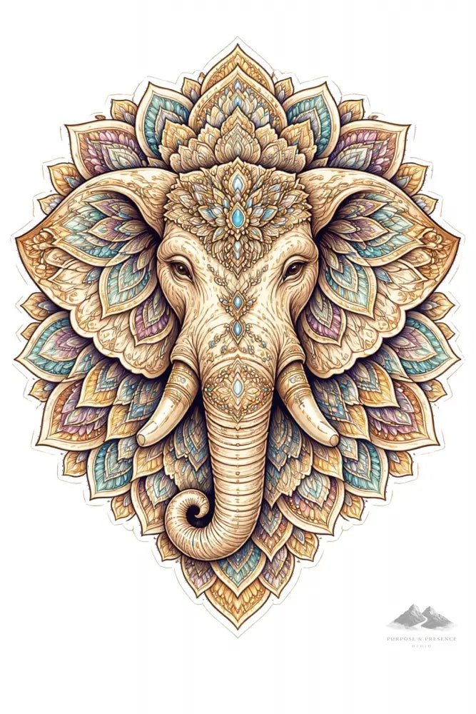 Elephant Mandimal, Digital Sticker Digital Sticker