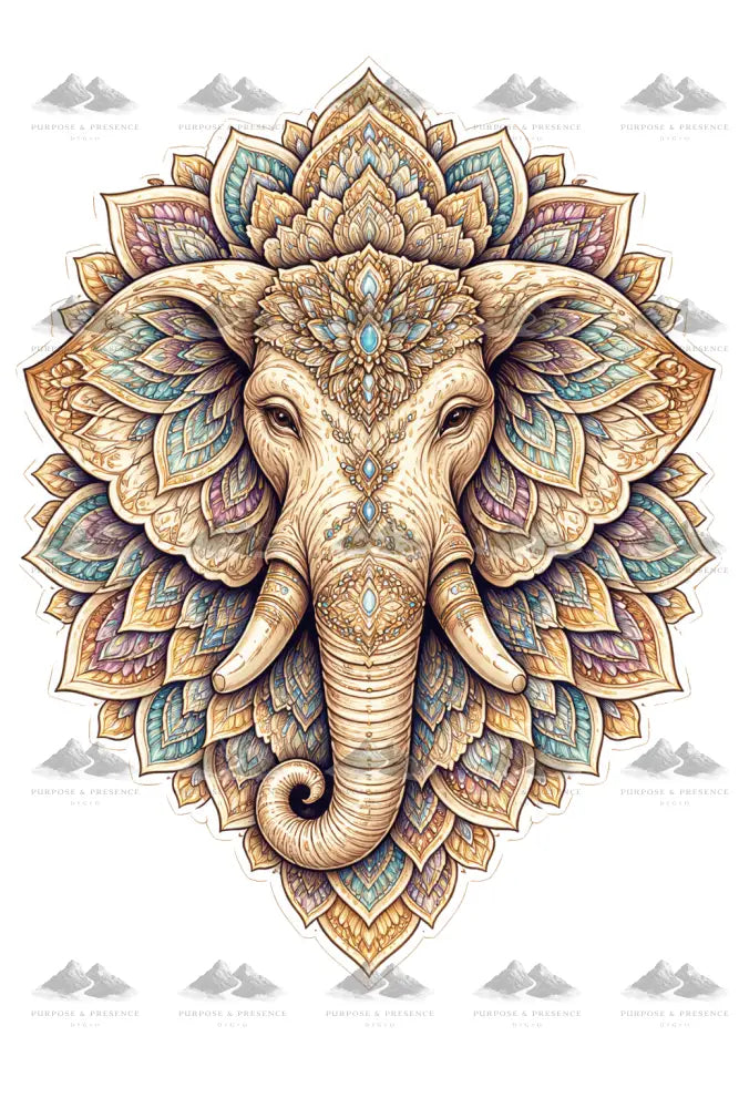 Elephant Mandimal, Digital Sticker Digital Sticker