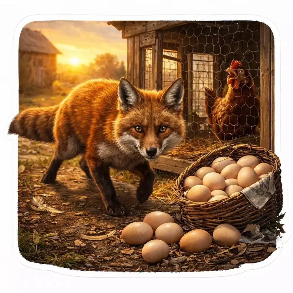 Fox Egg Thief Candid Creatures Sticker - Purpose And Presence Digio