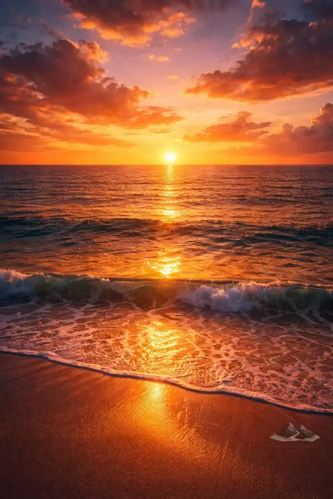 Golden Ocean Sunset / Pôr do Sol Dourado no Oceano / Atardecer Dorado en el Océano - Purpose And Presence Digio