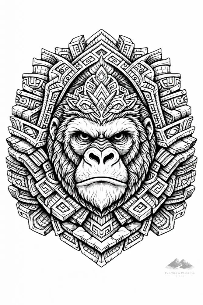 Gorilla Mandimal — Coloring Page - Purpose And Presence Digio