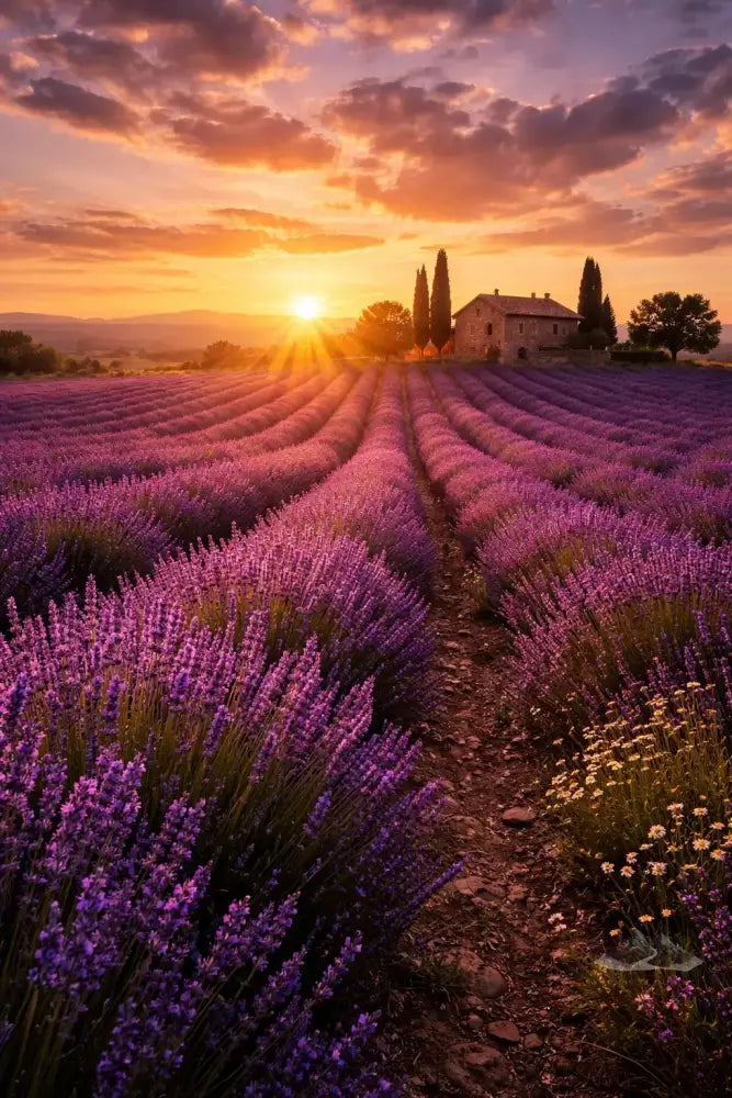 Lavender Fields at Sunset/Campos de Lavanda ao Pôr do Sol/Campos de Lavanda al Atardecer - Purpose And Presence Digio