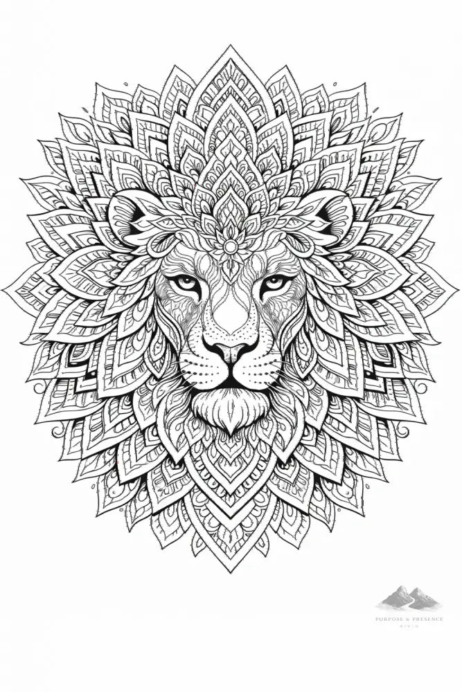 Lion Mandimal — Coloring Page - Purpose And Presence Digio
