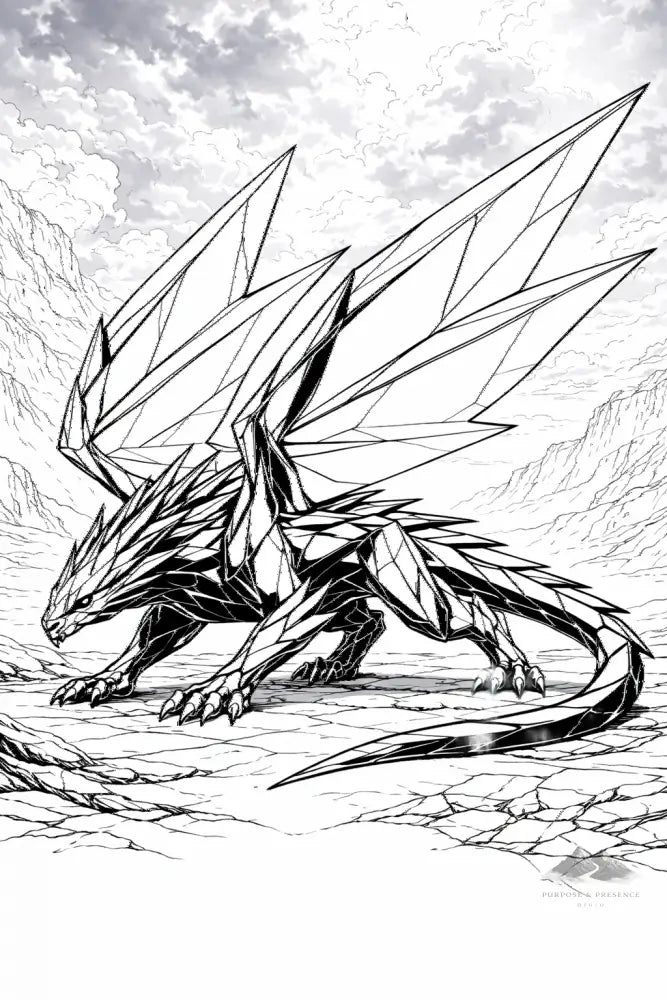 Noctyrex — Shardscale Sovereign Coloring Page - Purpose And Presence Digio