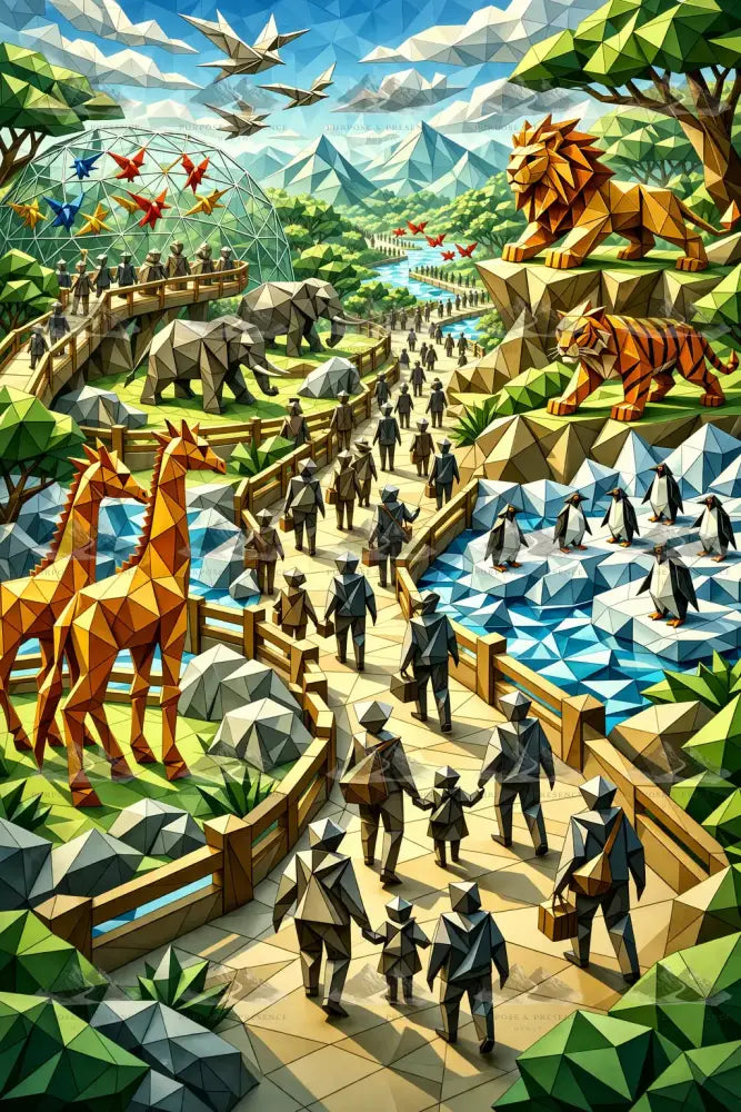 Origami Wildwalk Sanctuary / Santuário Caminho Selvagem de Origami / Santuario Camino Salvaje de Origami Digital Artwork