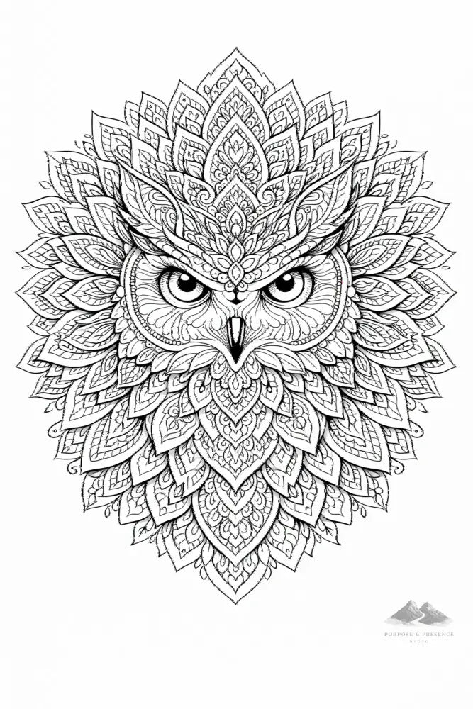 Owl Mandimal — Coloring Page - Purpose And Presence Digio