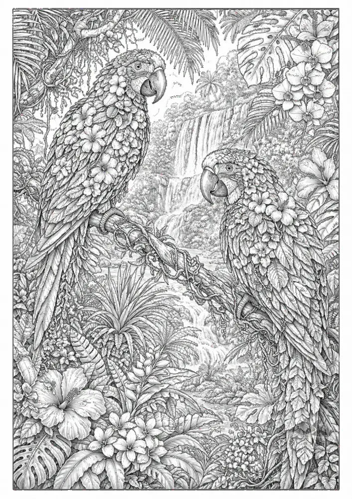 Parrots Botanimal — Coloring Page - Purpose And Presence Digio