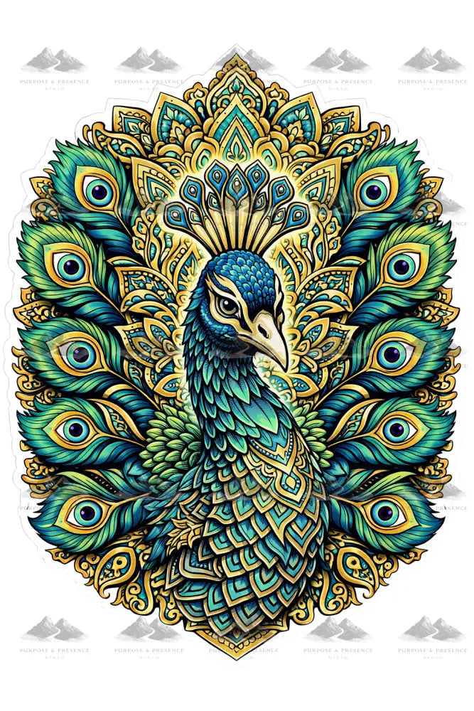 Peacock Mandimal, Digital Sticker Digital Sticker