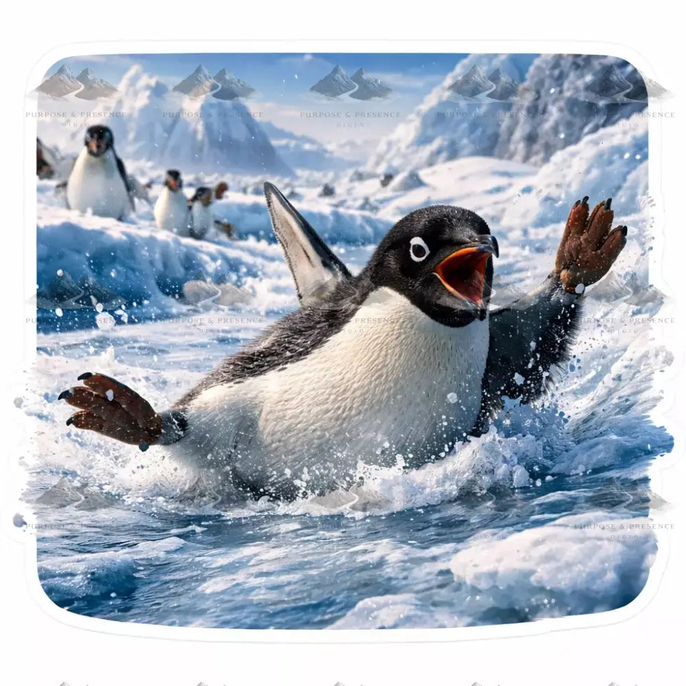 Penguin Slip Candid Creatures Sticker Sticker