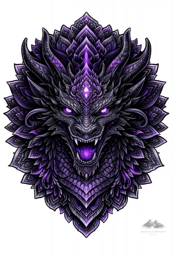 Purple Dragon Mandimal, Digital Sticker Digital Sticker