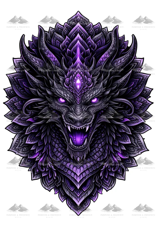 Purple Dragon Mandimal, Digital Sticker Digital Sticker