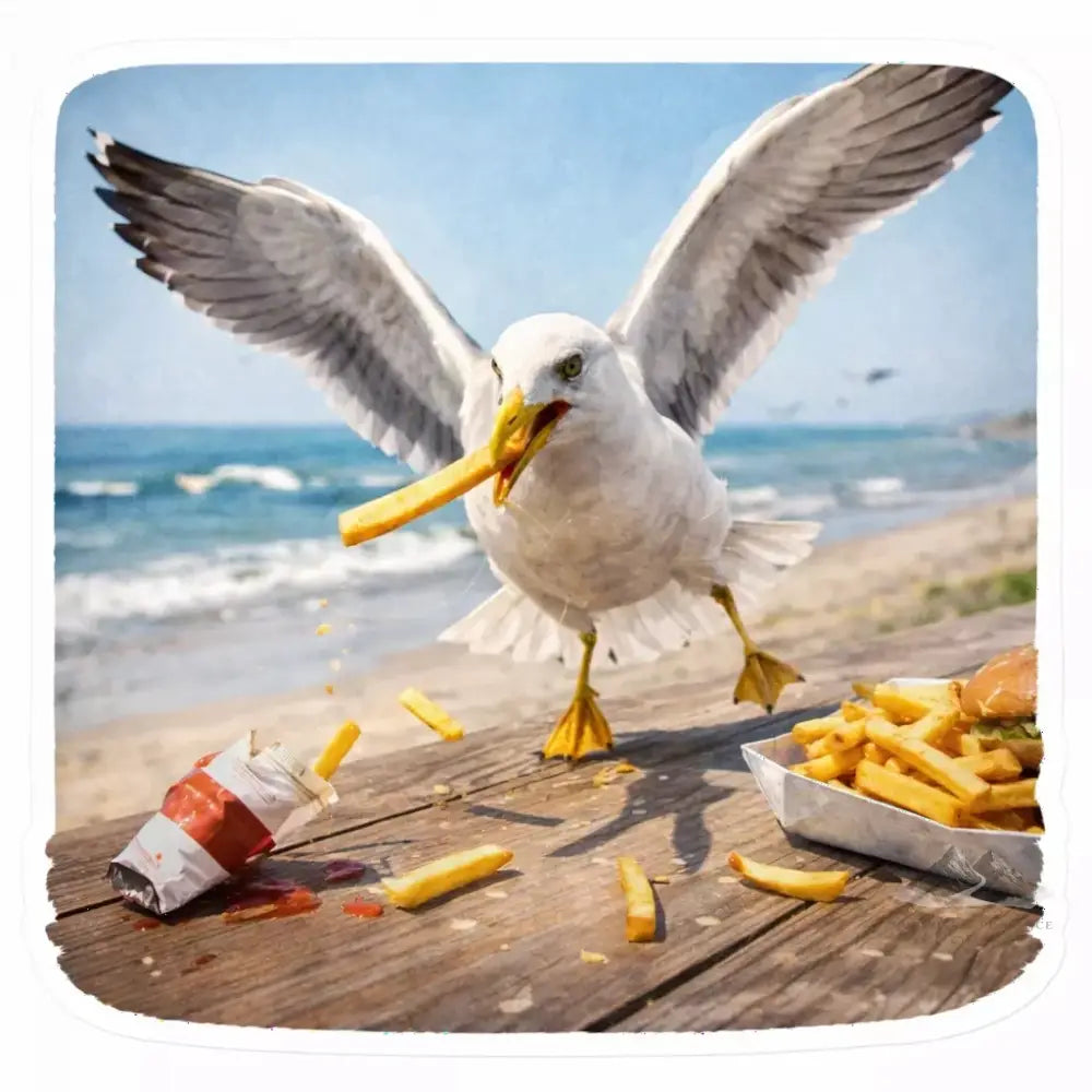 Seagull Fry Heist Candid Creatures Sticker - Purpose And Presence Digio