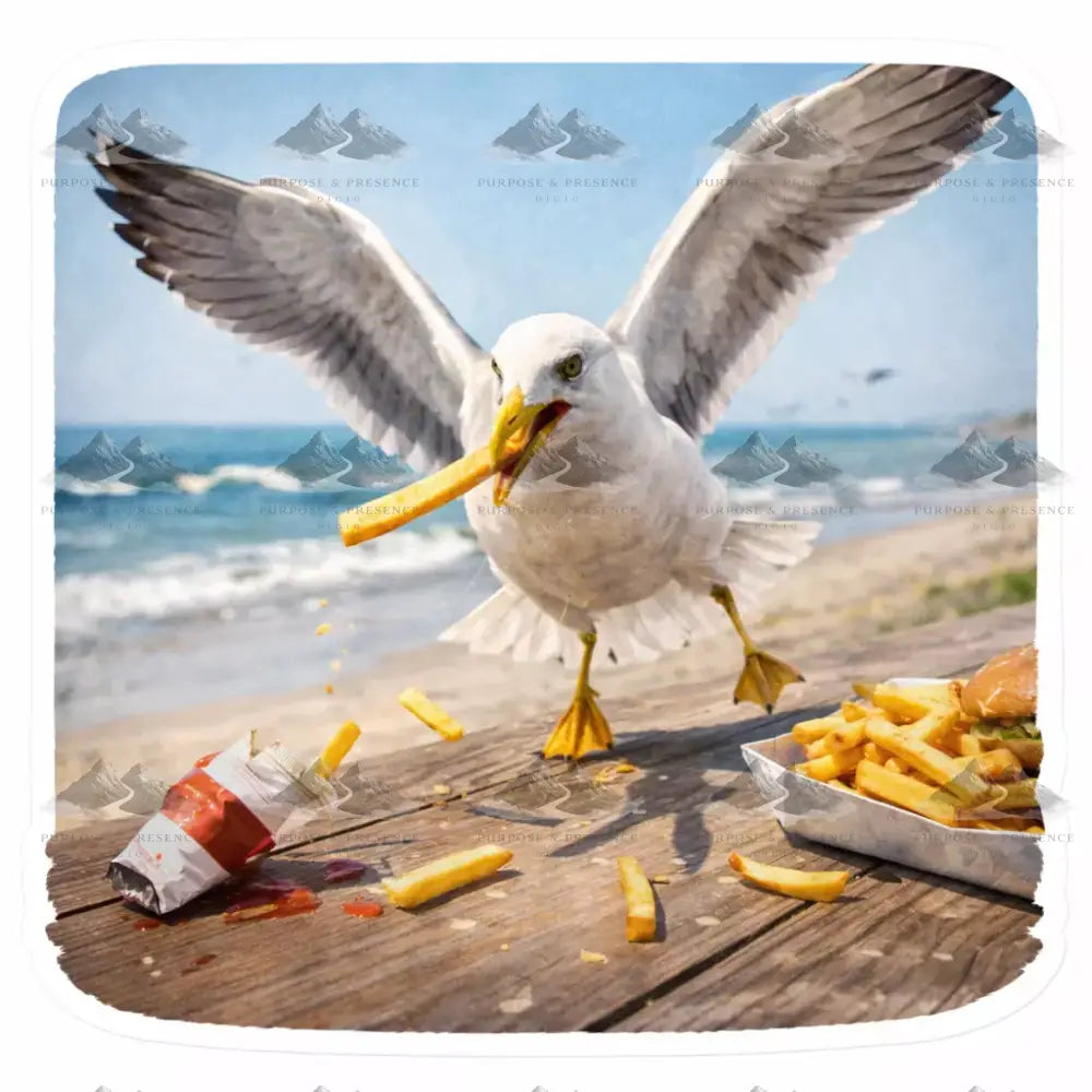 Seagull Fry Heist Candid Creatures Sticker Sticker