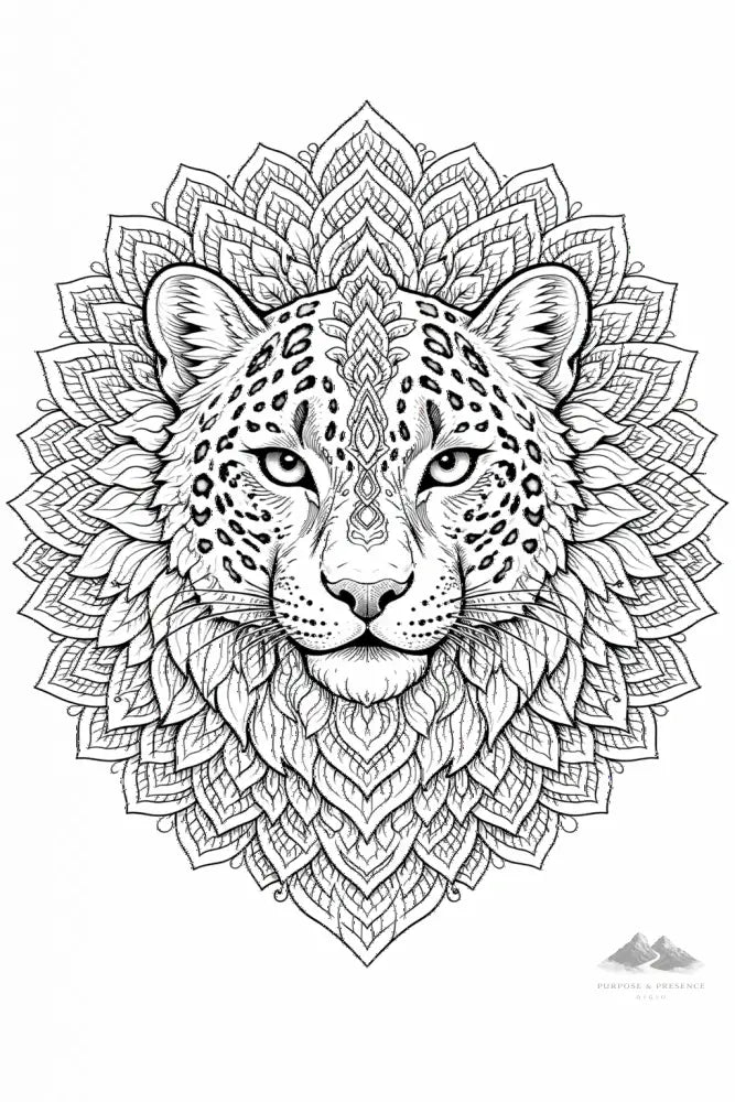 Snow Leopard Mandimal — Coloring Page - Purpose And Presence Digio