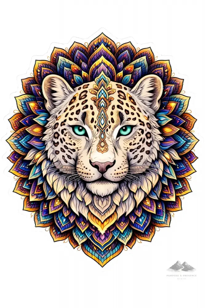 Snow Leopard Mandimal — Digital Sticker - Purpose And Presence Digio