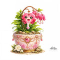 Stickers – Botanical - Bleeding Heart Flower Character - Purpose And Presence Digio