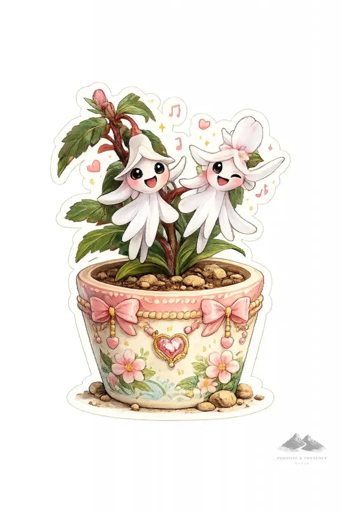 Stickers – Botanical - Dancing Girls Flower Pair Sticker