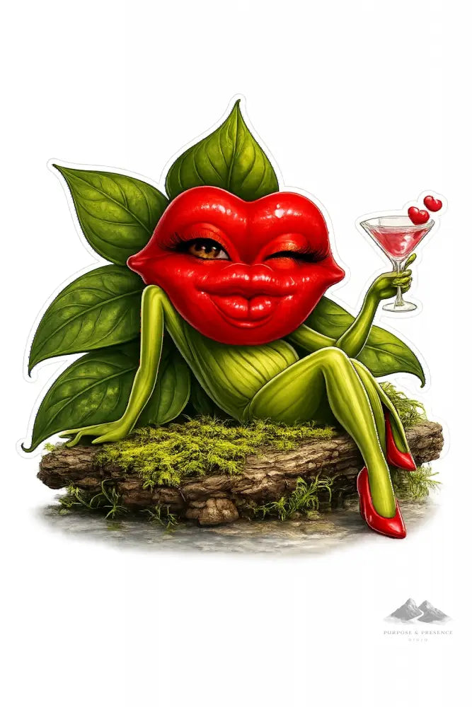 Stickers – Botanical - Hot Lips Flower Character - Purpose And Presence Digio