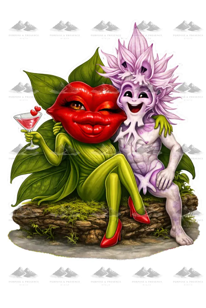 Stickers – Botanical - Hot Lips & Naked Man Orchid Duo