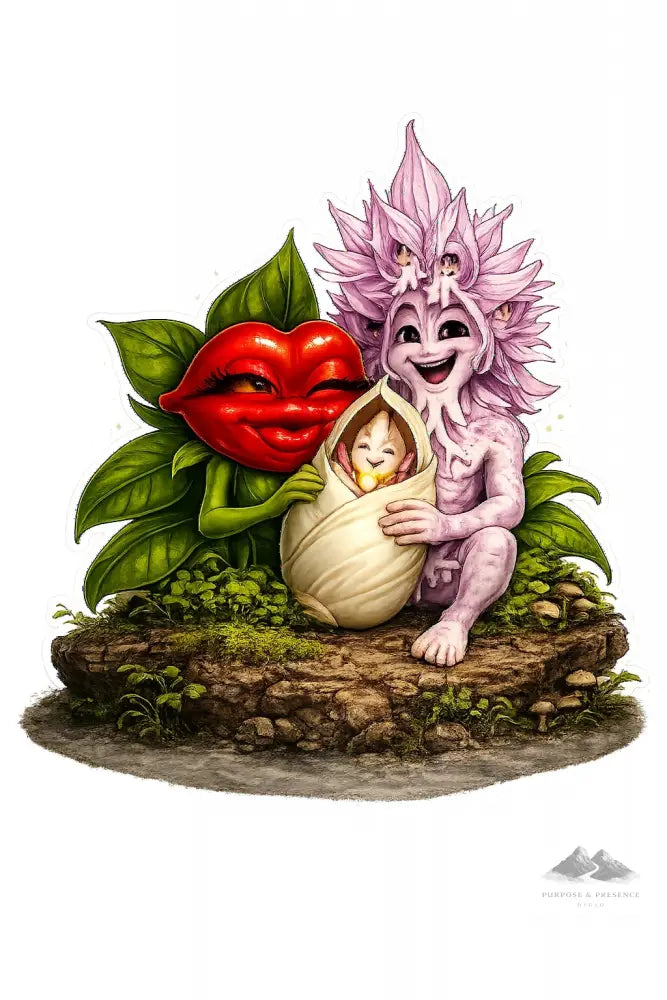 Stickers – Botanical - Hot Lips, Naked Man Orchid & Swaddle Baby Orchid Family - Purpose And Presence Digio