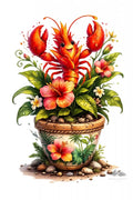Stickers – Botanical - Lobster Claw Flower Character - Purpose And Presence Digio