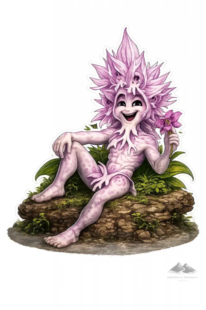 Stickers – Botanical - Naked Man Orchid Character - Purpose And Presence Digio