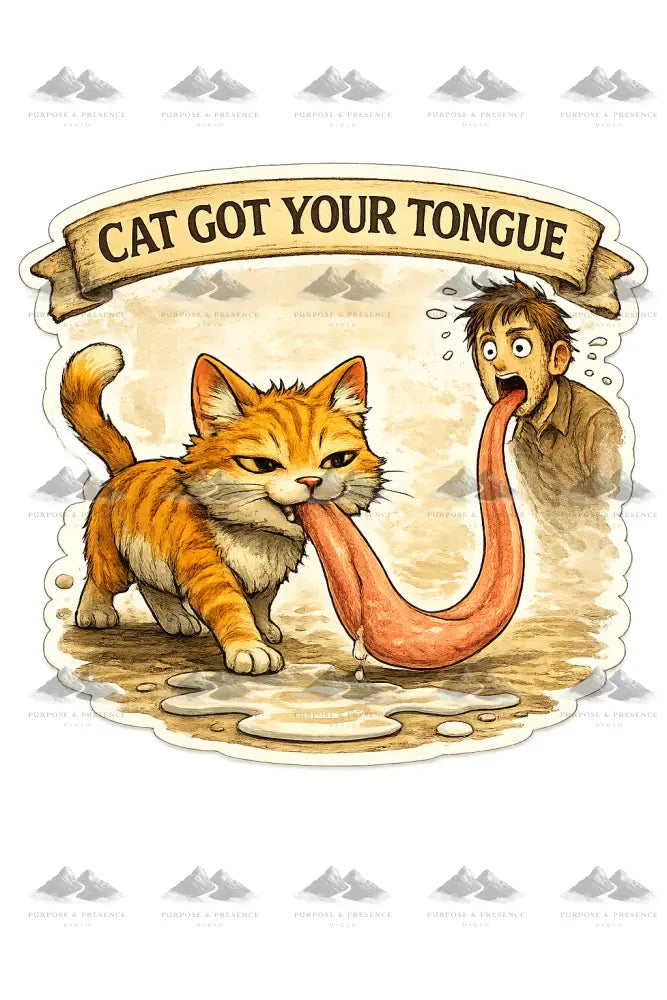 Stickers - Idiom - Cat Got Your Tongue Sticker