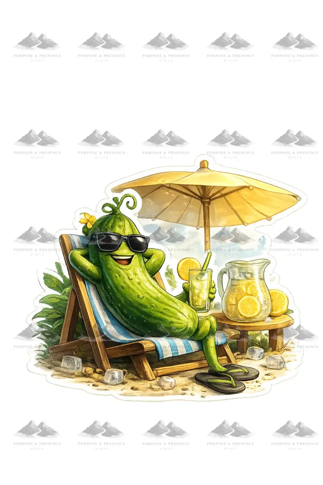 Stickers - Idiom - Cool as a Cucumber Sticker