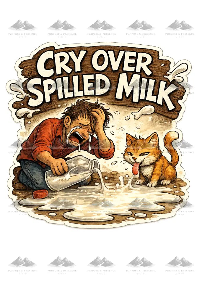 Stickers - Idiom - Cry Over Spilled Milk Sticker