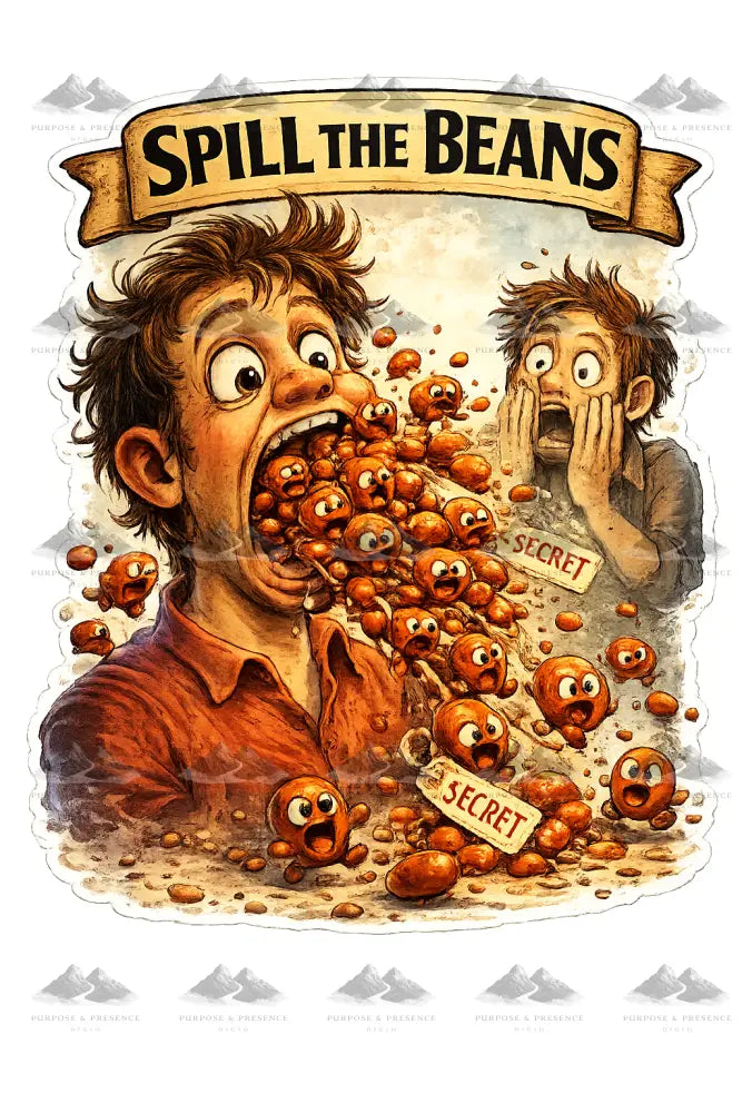 Stickers - Idiom - Spill the Beans Sticker
