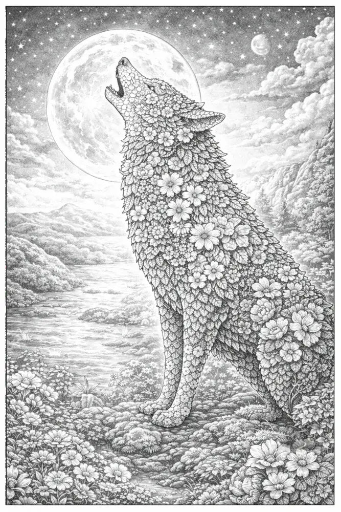 Wolf Botanimal — Coloring Page - Purpose And Presence Digio